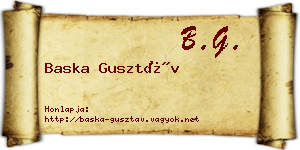 Baska Gusztáv névjegykártya