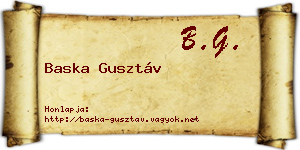 Baska Gusztáv névjegykártya